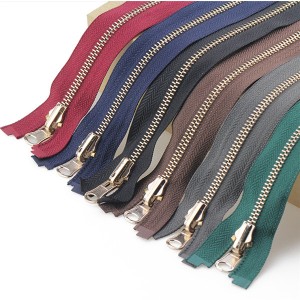 Newly Arrival China 3# 5# Brass Yg Zipper with Semi Auto Lock Slider for Jeans