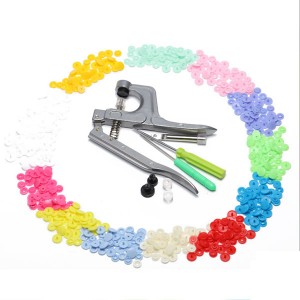 Snap Buttons with Snap Pliers T5 Plastic Snaps No-Sew Buttons Fastener Setter