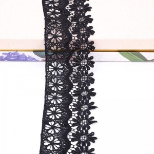 Top Grade China Wholesale Polyester Material White Embroidery Lace Trim