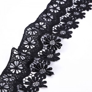 Good Wholesale Vendors China Cheap Double Edge Decorative Wrap Knitted White Guipure Lace Trim for Lingerie or Luxury Stretch Trim for Ladies Dress
