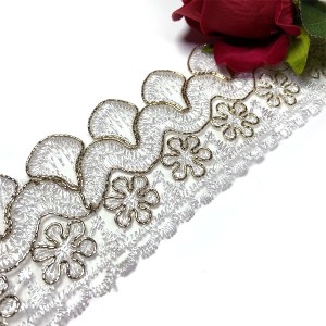 OEM/ODM Manufacturer 10cm Lace Trim Fabric Polyester Lace Fringe Embroidery Lace Tassel Trim for Garment Accessory