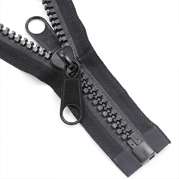 Open End Plastic Zipper with 2 Heads #10 Resin Zipper