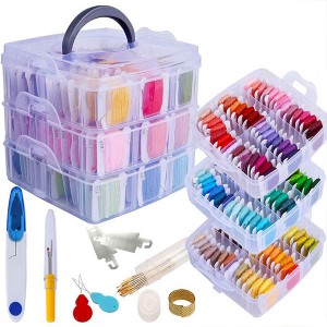 Embroidery Floss Set, 150 Colors Cross Stitch with Floss Bins and 37 Pcs Cross Stitch Tool