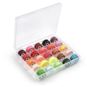 25 Colors/ Set Polyester Thread Spools Sewing Machine Bobbins With Storage Box