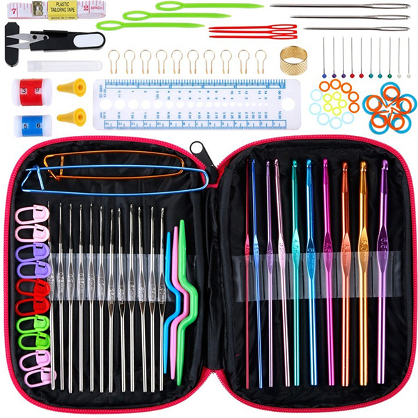OEM/ODM Supplier Rose Brand Crochet Hook - DIY 22 Sizes Crochet Hooks Stitches Knitting Craft Case Crochet Set Weaving Tools Sewing Tools – New Swell
