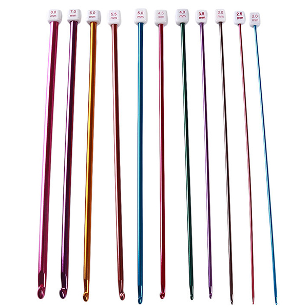 Wholesale Price Sewing Kit For Kids - Colorful Iron 27cm Crochet Hooks Tunisian Afghan Knitting Needles Set – New Swell