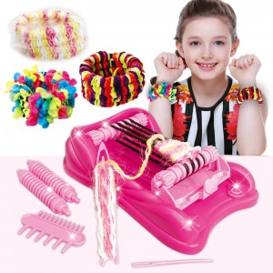 Colorful Fashion Girl Beauty Play Set Making Jewelry DIY Toys, DIY Plastic Knitting Machine