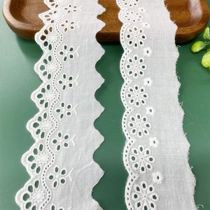 Factory best selling China African Swiss Pompom Polyester Polyester Lace Trim