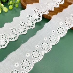 Factory best selling China African Swiss Pompom Polyester Polyester Lace Trim