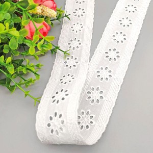 Reasonable price for Best Sell High Quality Wavy Polyester Water Soluble Milk Silk Lace Trim White Embroidery Mesh Lace Border Lace Trim