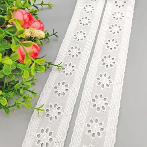 High Quality Mesh Embroidery 100% Cotton Lace Trim