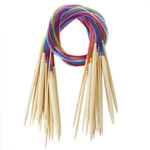 Multi-color Plastic Tube Circular Bamboo Knitting Needles Crocheting Craft Set