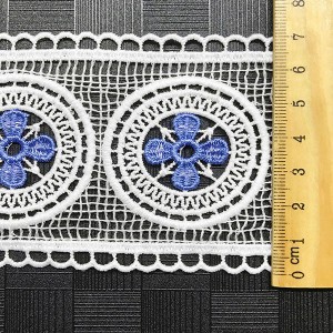 100% Polyester Embroidery Chemical Mesh Swiss Lace Trim