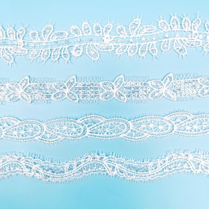 High Quality Wholesale Polyester Material White Embroidery Lace Trim
