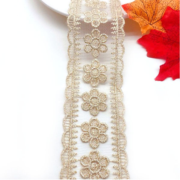 High Quality China Free Sample Decorative Colorful Poly Lace Trim for Clothing
