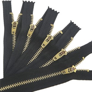Chinese wholesale Polyester Tc Lace - Auto Lock Metal Zipper With Gold Teeth – New Swell
