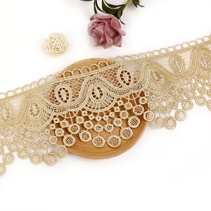 Chinese wholesale Scalloped Edge Embroidered Tulle Mesh Cotton Lace Trim