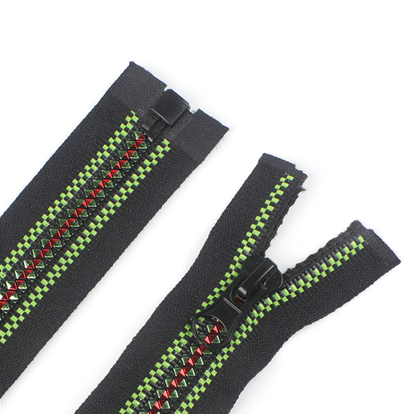 New Fashion Design for Heavy Duty Plastic Zipper - Resin Zipper for Coat Down Jacket Colored Diamond Teeth Zipper – New Swell