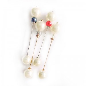 Fashionable Simple And Versatile Neckline Pearl Anti-Glare Brooch Pins For Women
