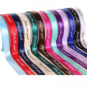 New Fashion Design for China Thermal Transfer Printed Slited Edge 100% Polyester Satin Ribbon