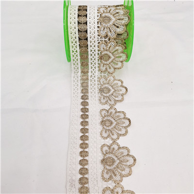 High reputation Gold Lace Trim - Wedding Dress Lace Trimming Embroidery Cotton Bridal Lace Trim – New Swell