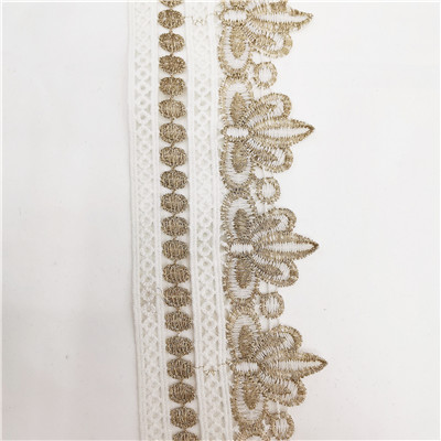 Chinese Professional Cloth Embroidered Lace - Nice Decorative Golden Lace Trim – New Swell