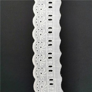 Cheapest Price Multicolor Embroidery Chemical Lace - Scalloped Edge Embroidered Tulle Mesh Cotton Lace Trim – New Swell
