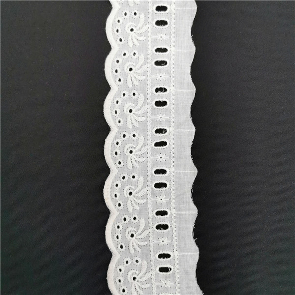 Factory Price Polyester Chemical Lace - Scalloped Edge Embroidered Tulle Mesh Cotton Lace Trim – New Swell