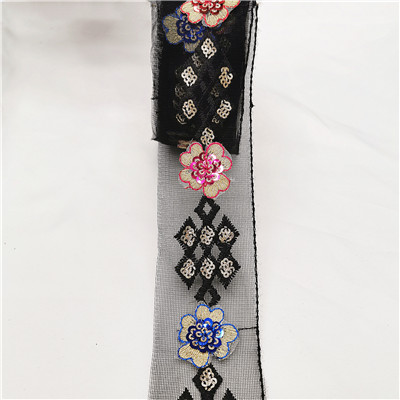 OEM Customized Tc Embroidery Lace Trim - Wholesale More Colors African Sequins Lace Trimming for Dress – New Swell
