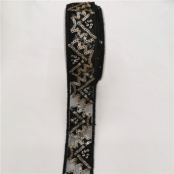 Good Wholesale Vendors Embroidery Chemical Lace Trim - High Quality Elastic Sequins Trim for Garment Accessories – New Swell