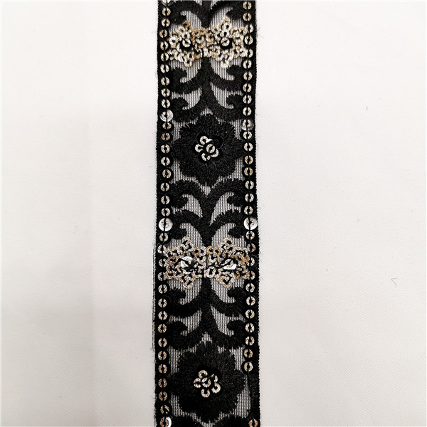 Super Lowest Price Oem Tc Lace Trim - Wholesale Beautiful Design Embroidered Sequins Lace Trim for Dress – New Swell