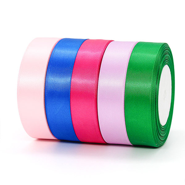 2019 New Style Factory Stocked Mixed Solid Colors 3 mm Width Single Double Faced Smooth Satin Ribbon