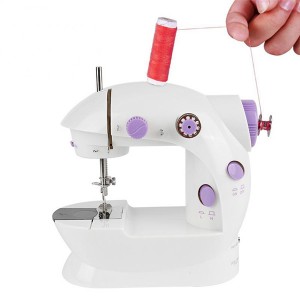 Mini Sewing Machine 2-Speed Double Thread Portable with Light Cutter Foot Pedal