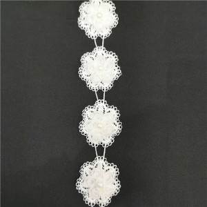 Hot New Products China High Quality White African Nigerian Cotton Voile Lace Trim for Wedding Dress