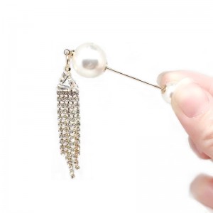 Pearl Pendant Pins Rhinestone Brooch for Women Cardigan Scarf  Hat Clothes Lapel Pin