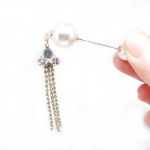 Pearl Pendant Pins Rhinestone Brooch for Women Cardigan Scarf  Hat Clothes Lapel Pin