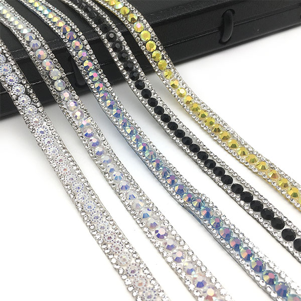 China Manufacturer for Metal Zipper Closed/End - Crystal Rhinestone Ribbon Roll Diamond Ribbon Bling Wrap DIY Silver Rhinestone Trim – New Swell