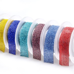 Self-Adhesive Crystal Rhinestone Diamond Ribbon DIY Decoration Sticker with Rhinestonesn