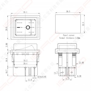 RCE 4pin on-off rocker switch KCD4 with Rubber shield
