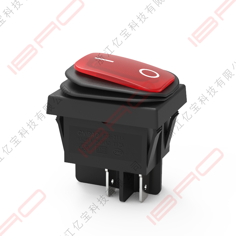CNIBAO Mini Micro Switch Manufacturer –  RCE KCD4 waterproof IP65 series rocker switch with lamp – Yibao