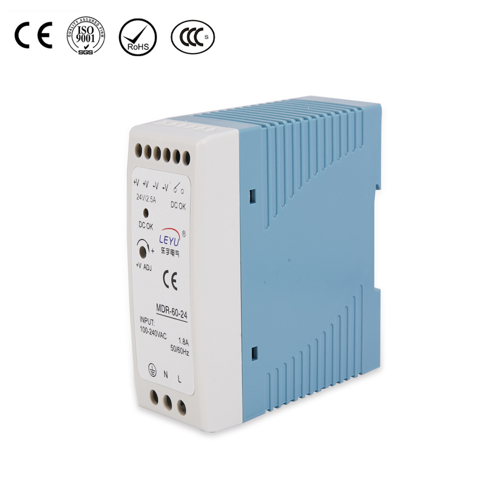 60W Single Output DIN Rail Power Supply MDR-60 Series