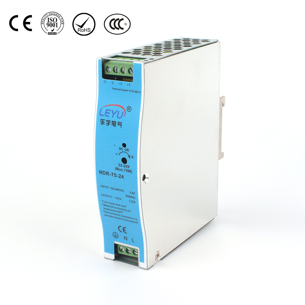 Hot New Products Led Power Supply - 75W Single Output Industrial DIN Rail Power Supply         NDR-75 series – Leyu