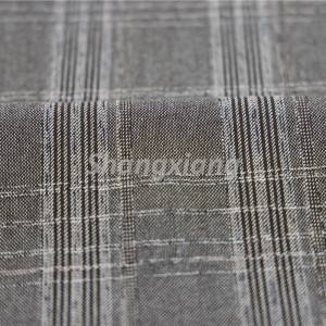 Polyester Viscose Cotton with spandex Plaid
