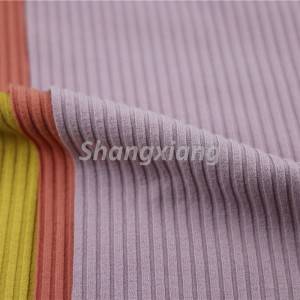 Recycle polyester rib knit fabric dress fabric Top fabric