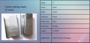 32 series Carton sealing staples for Sealing Cartons china factory wholesale