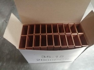 Factory Direct Sales U-type Nail Galvanized Copper-coated 32/35 Series Gold Carton Closing Staples For Box Package