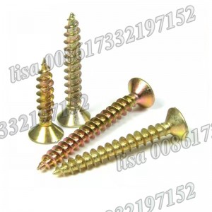 PZ2  countersunk head screw yellow chipboard screw for woodworking 4*25 4*35 4*45 4*50