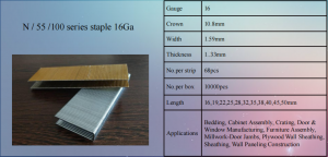 construction staples 16 GA N staple N10-N21 STAPLER PIN