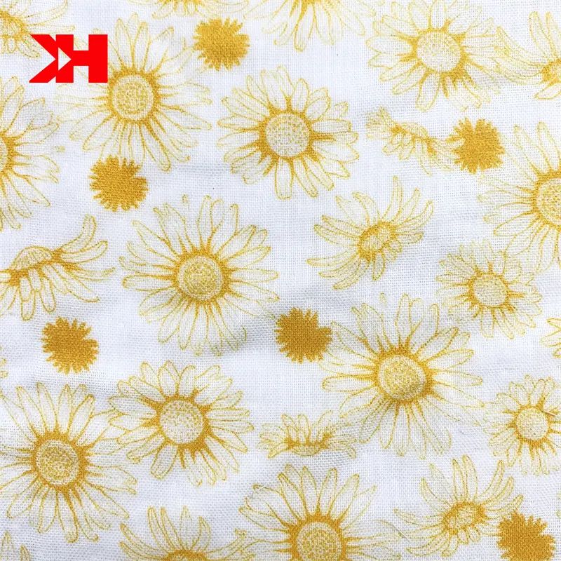 Kahn daisy digital printed bamboo fabric for sleepwear