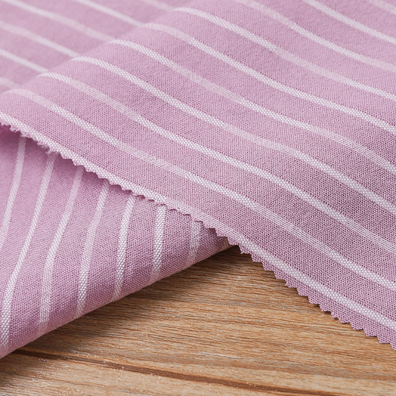 Imitation Linen Rayon Nylon Poly Color Full Stripe  Woven Fabric NR9235